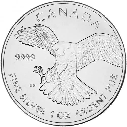 Canadá - 2014 - Onza de Plata - Halcón Peregrino