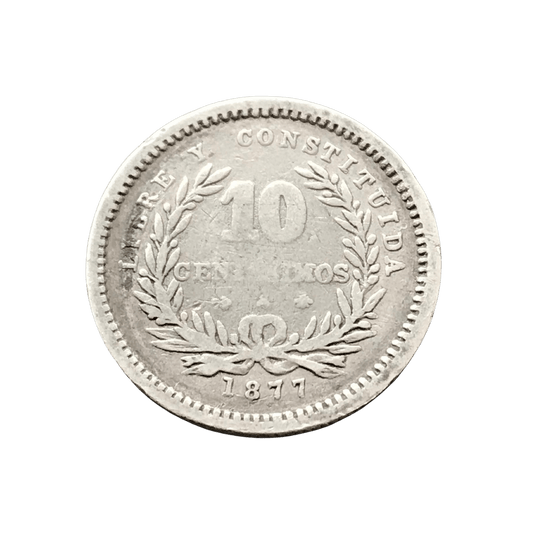 MU_ Uruguay - Ancla Invertida - 10 Centésimos 1877 - 21.2.A