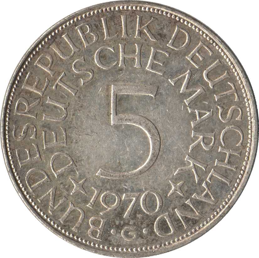 Alemania - 1951 a 1974 - 5 Mark