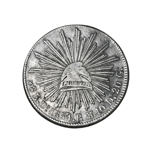 AM_ México DO -  8 Reales 1833 sobre 1832