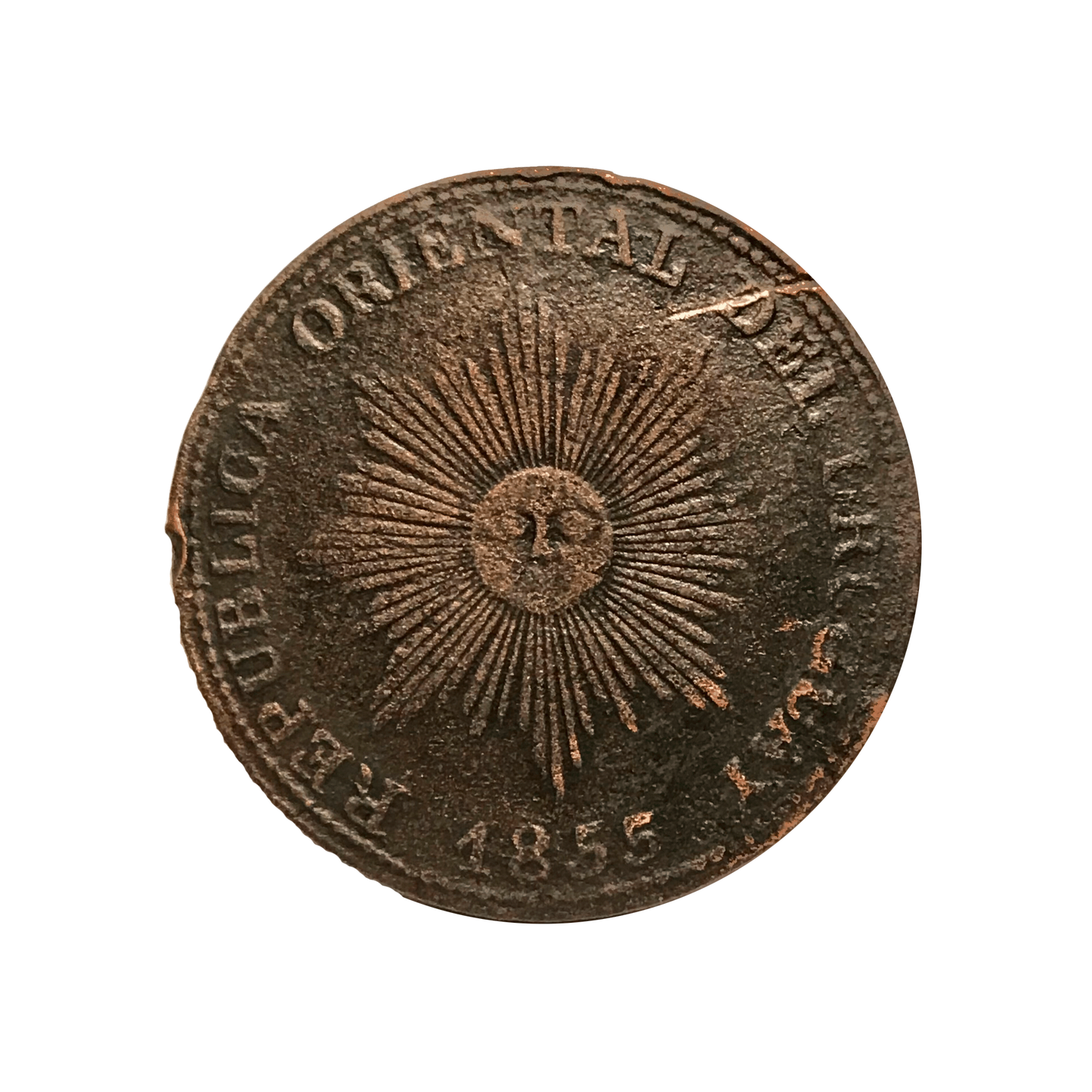 MU_ Uruguay - 20 Centésimos 1855 - 11.1.A