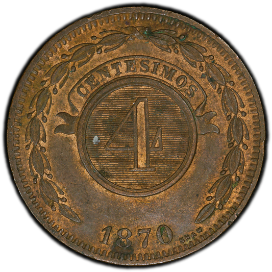 AM_ Paraguay -  4 Centésimos - 1870 - Certificada