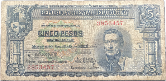 Uruguay - 1939 - 5 Pesos - 10.IV.14