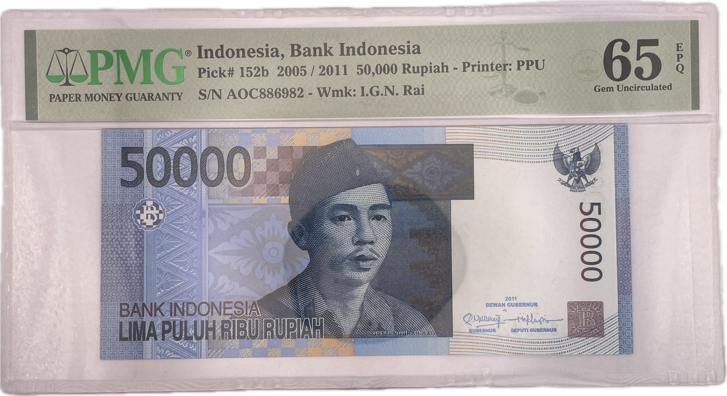 Indonesia - 2005 - 50000 Rupias - Certificado PMG 65