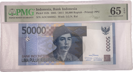 Indonesia - 2005 - 50000 Rupias - Certificado PMG 65
