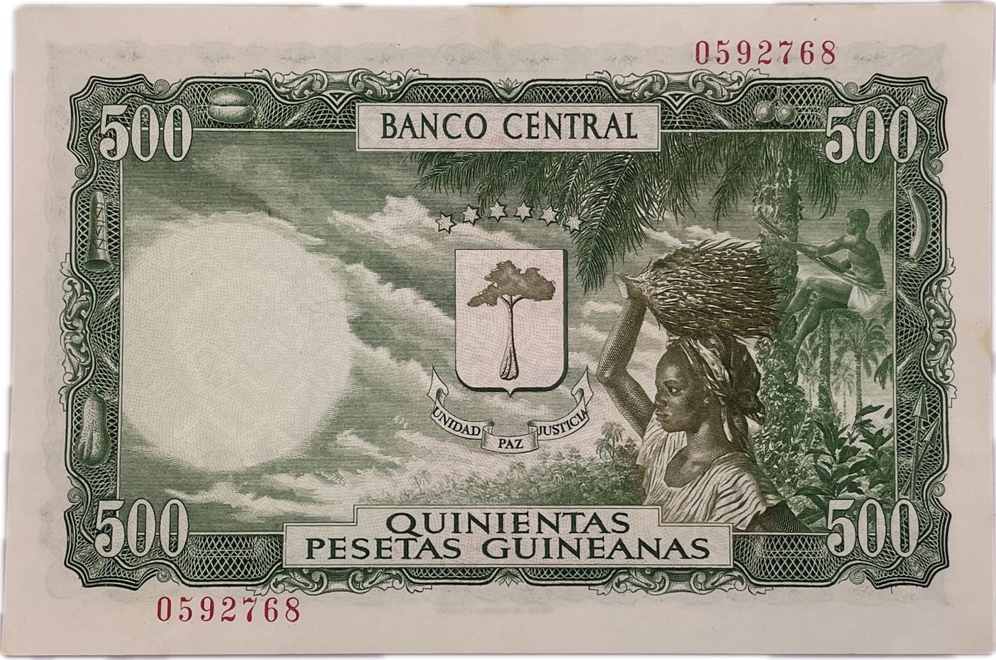 Guinea Equatorial - 1980 - 500 Pesetas - Resellado 5000 Bipkwele - Sin Circular