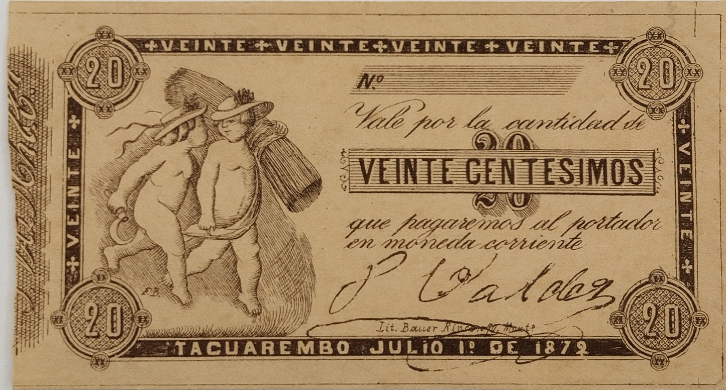 Uruguay - 1872 - 20 Centésimos - Tacuarembó