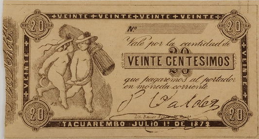 Uruguay - 1872 - 20 Centésimos - Tacuarembó