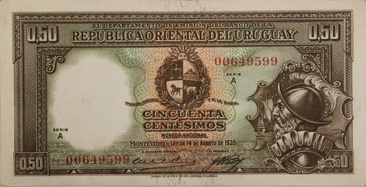 Uruguay - 1935 - 50 Centésimos - 9.II.1