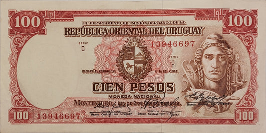 Uruguay - 1939 - 100 Pesos - 3D.11.2 - Sin Circular - Banco de la República Oriental del Uruguay