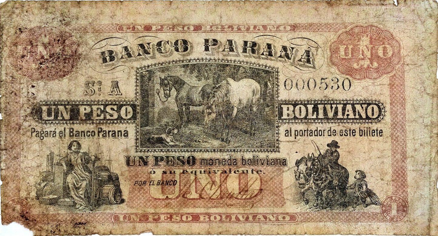 Argentina - 1816 - Un Boliviano - Banco Parana