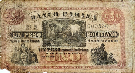 Argentina - 1816 - Un Boliviano - Banco Parana