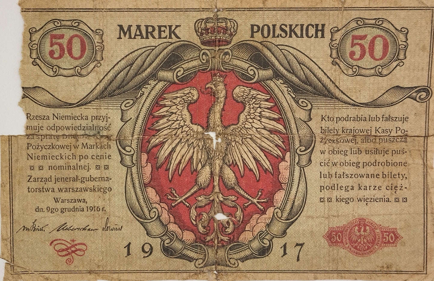 Polonia - 1917 - 50 Marek