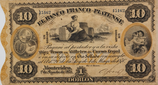 Uruguay - 1871 - 10 Pesos - Banco Franco-Platense