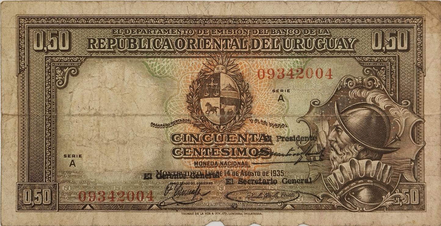 Uruguay - 1935 - 50 Centésimos - 9.II.10