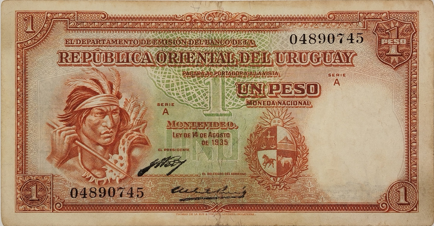 Uruguay - 1935 - 1 Peso - 9.III.1