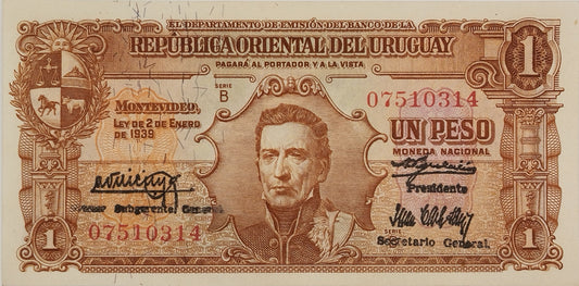 Uruguay - 1939 - 1 Peso - 10.III.9 - Sin Circular