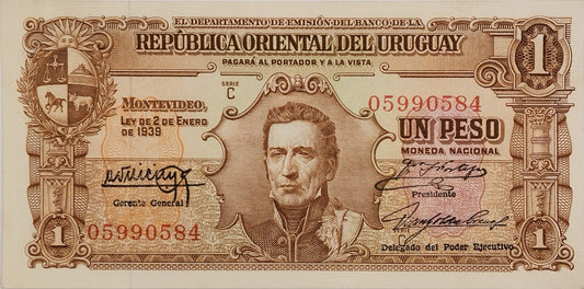 Uruguay - 1939 - 1 Peso - 10.III.13 - Sin Circular