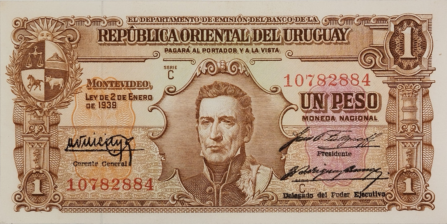Uruguay - 1939 - 1 Peso - 10.III.17 - Sin Circular