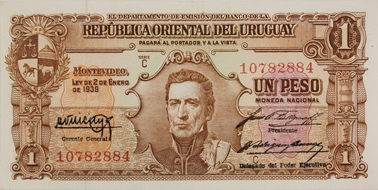 Uruguay - 1939 - 1 Peso - 10.III.17 - Sin Circular