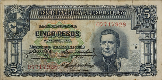 Uruguay - 1939 - 5 Pesos - 10.IV.23