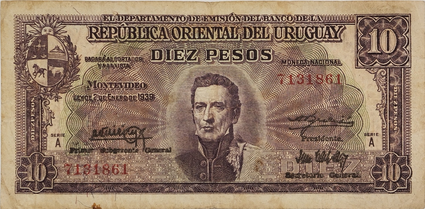 Uruguay - 1939 - 10 Pesos - 10.V.5