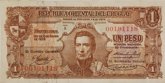Uruguay - 1939 - 1 Peso