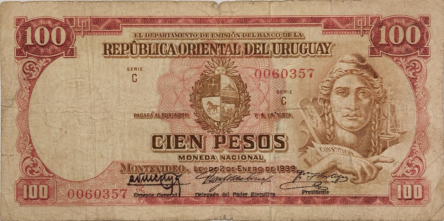 Uruguay - 1939 - 100 Pesos - 10.VII.11
