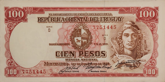 Uruguay - 1939 - 100 Pesos - 10.VII.22