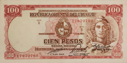 Uruguay - 1939 - 100 Pesos - 3D3.1 - Sin Circular