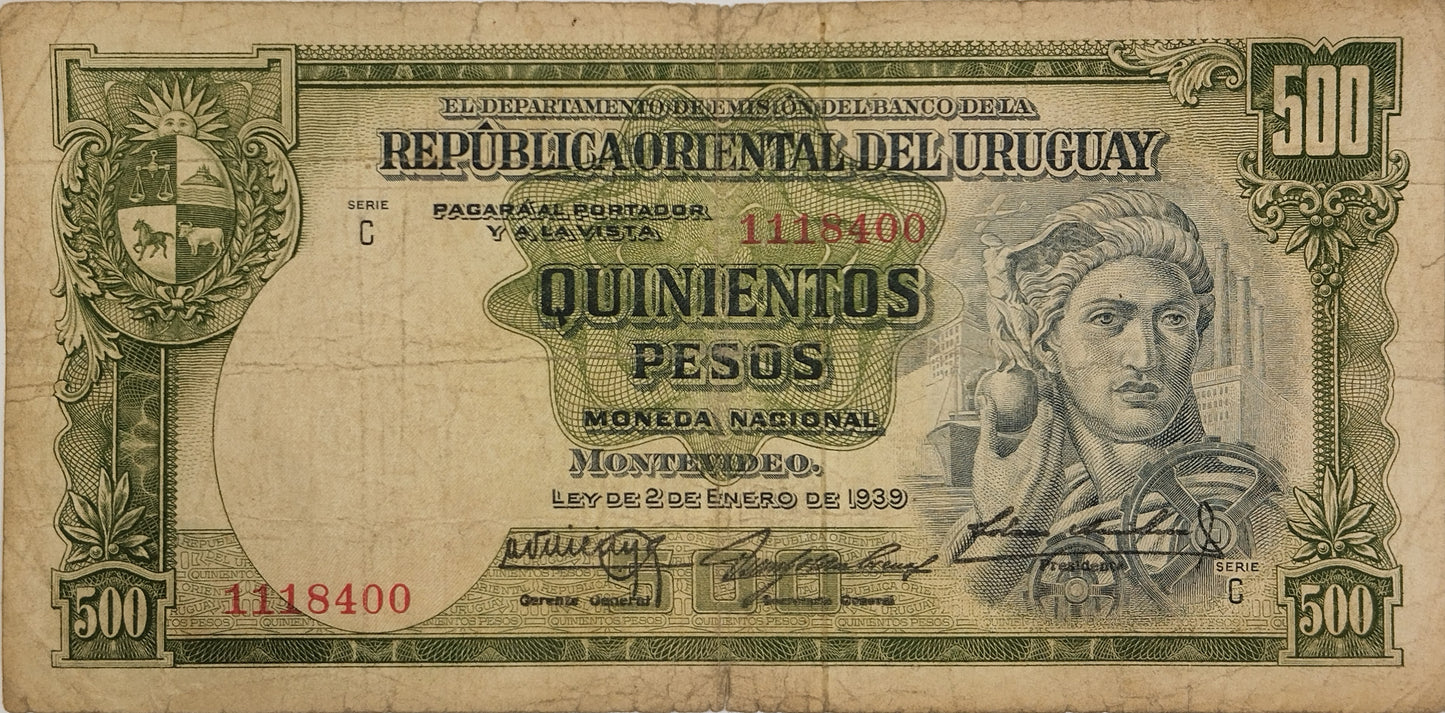 Uruguay - 1939 - 500 Pesos