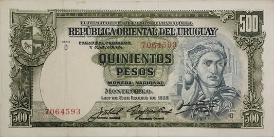 Uruguay - 1939 - 500 Pesos - 10.VIII.17