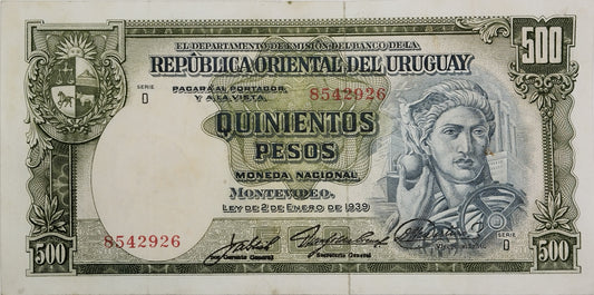 Uruguay - 1939 - 500 Pesos - 10.VIII.18