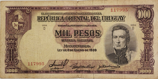 Uruguay - 1939 - 1000 Pesos - 4.IX.12