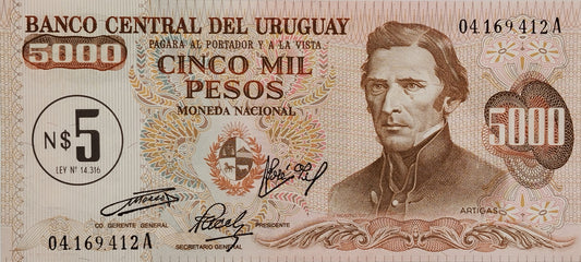 Uruguay - 1975 - N$ 5 Pesos sobre 5000 - 19A - Sin Circular