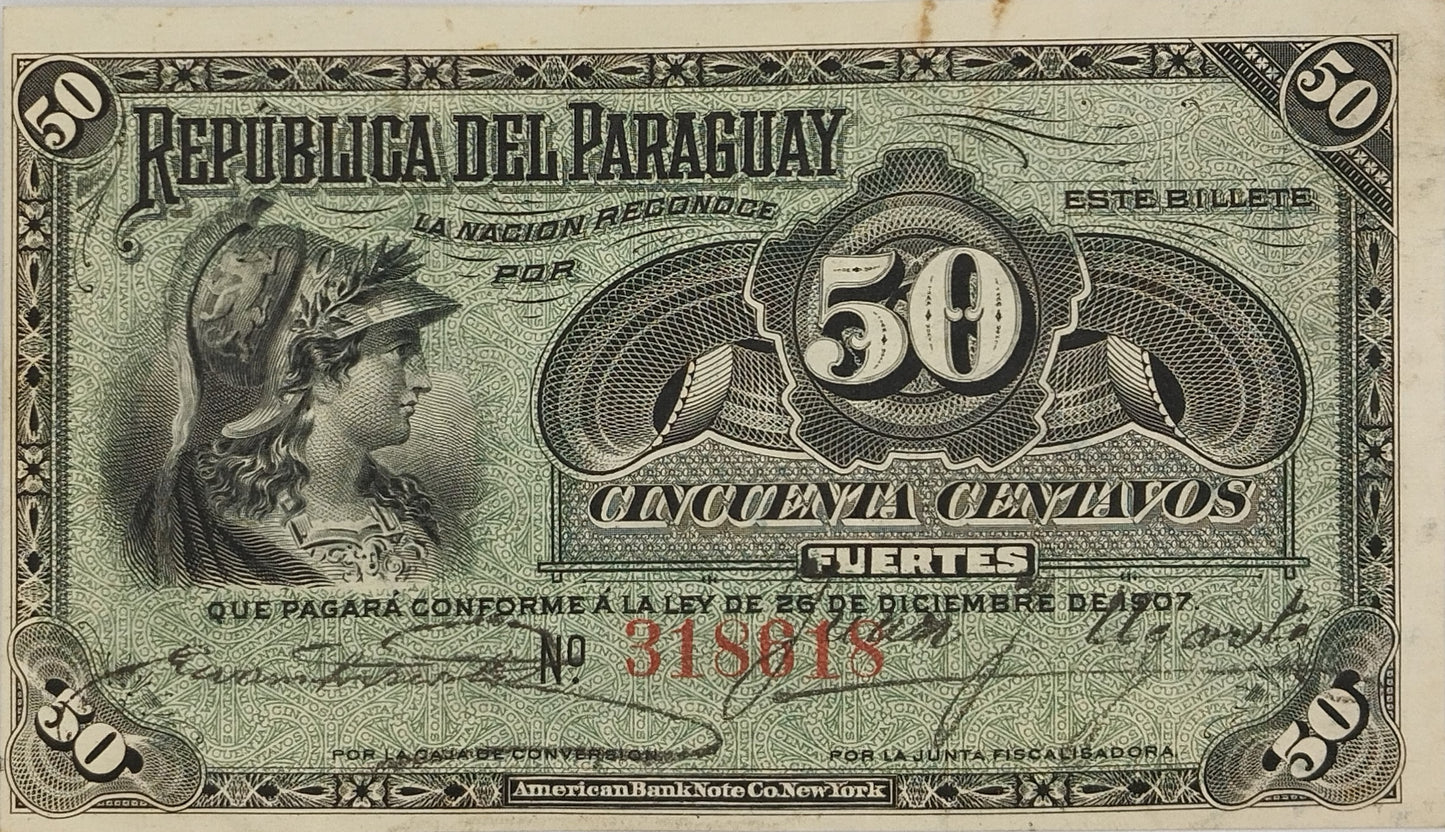 Paraguay - 1907 - 50 Centavos