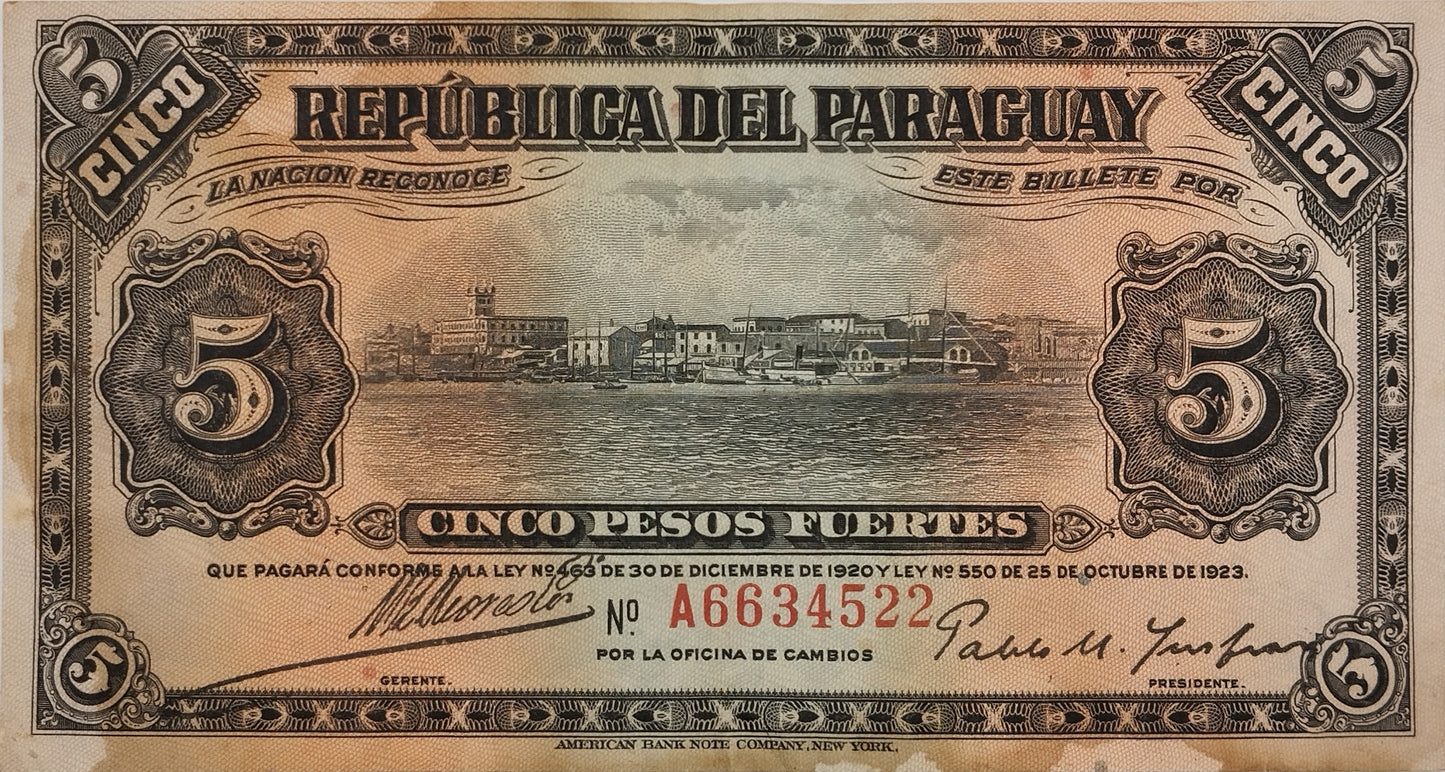 Paraguay - 1923 - 5 Pesos Fuertes
