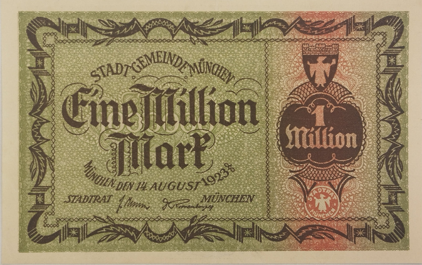 Alemania - 1923 - 1 Millon de Marcos