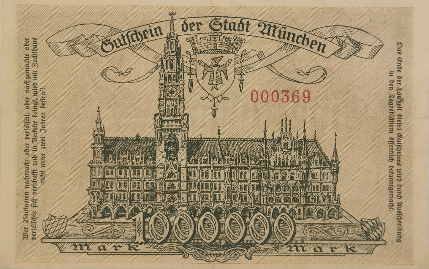 Alemania - 1923 - 1 Millon de Marcos
