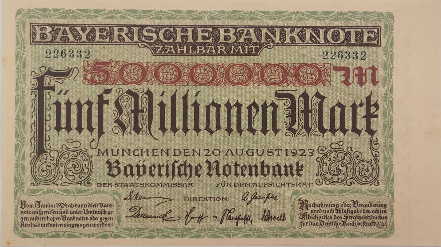 Alemania - 1923 - 5 Millones de Marcos