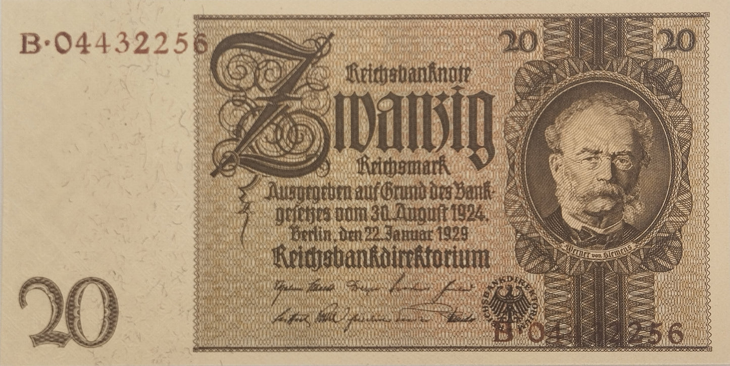 Alemania - 1929 - 20 Marcos - Sin circular