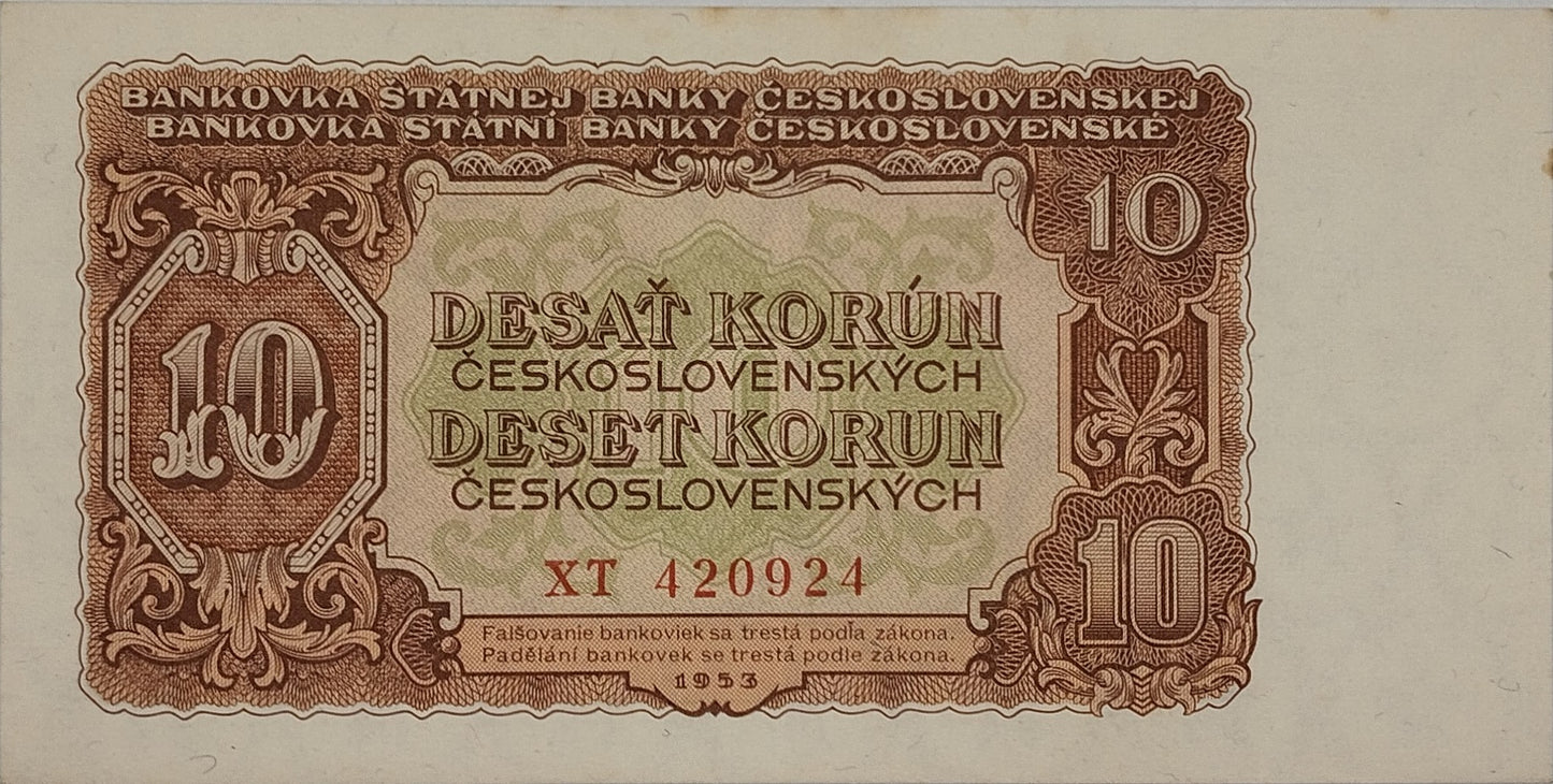 Checoslovaquia - 1953 - 10 Korun