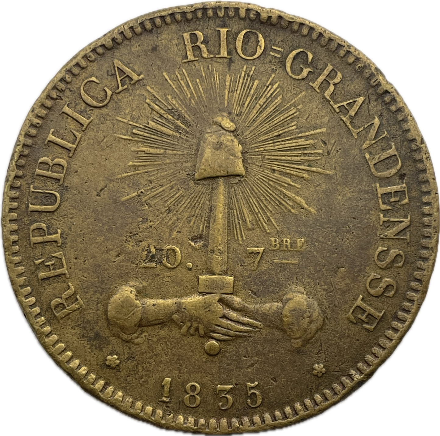 Republica Riograndense - 1835 - Botón Gauchesco