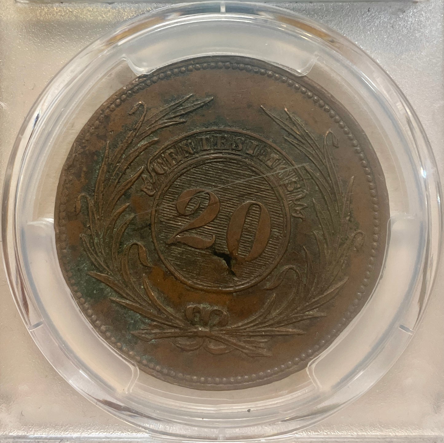 Uruguay - 1840 - 20 Centésimos - Certificada PCGS AU53