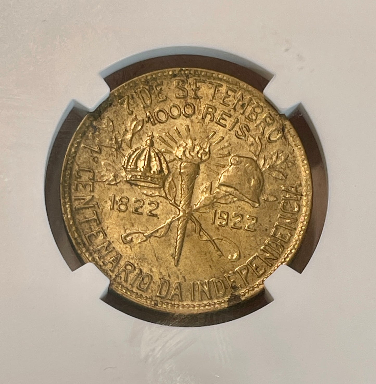 Brasil - 1922 - 1000 Reis - Independencia "BBASIL" - Certificada NGC MS63