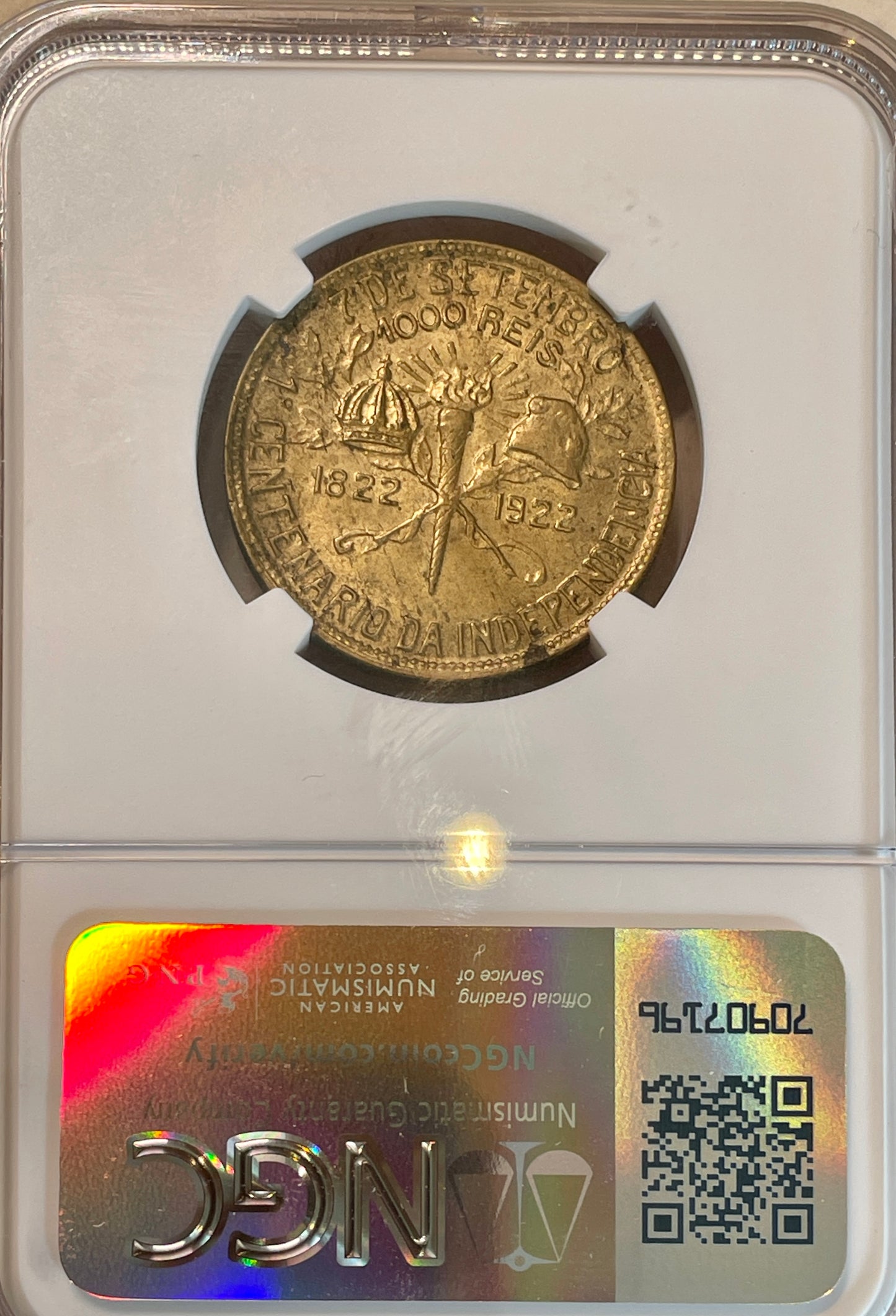 Brasil - 1922 - 1000 Reis - Independencia "BBASIL" - Certificada NGC MS63