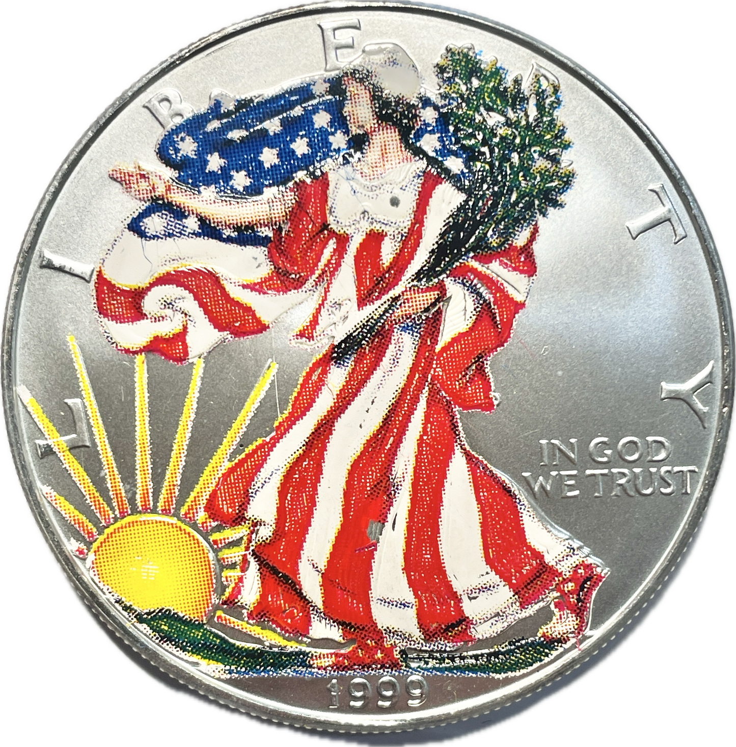 Estados Unidos - 1999 - Onza de Plata "Liberty" Coloreada