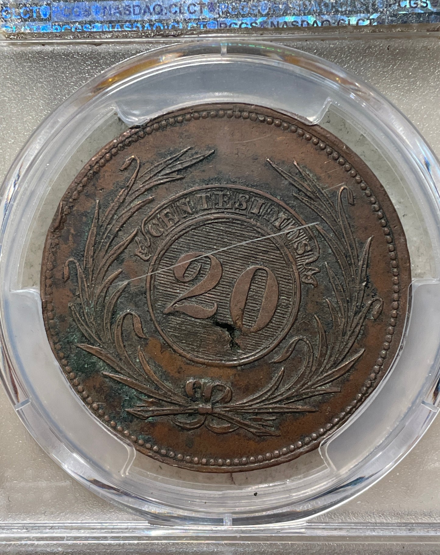 Uruguay - 1840 - 20 Centésimos - Certificada PCGS AU53