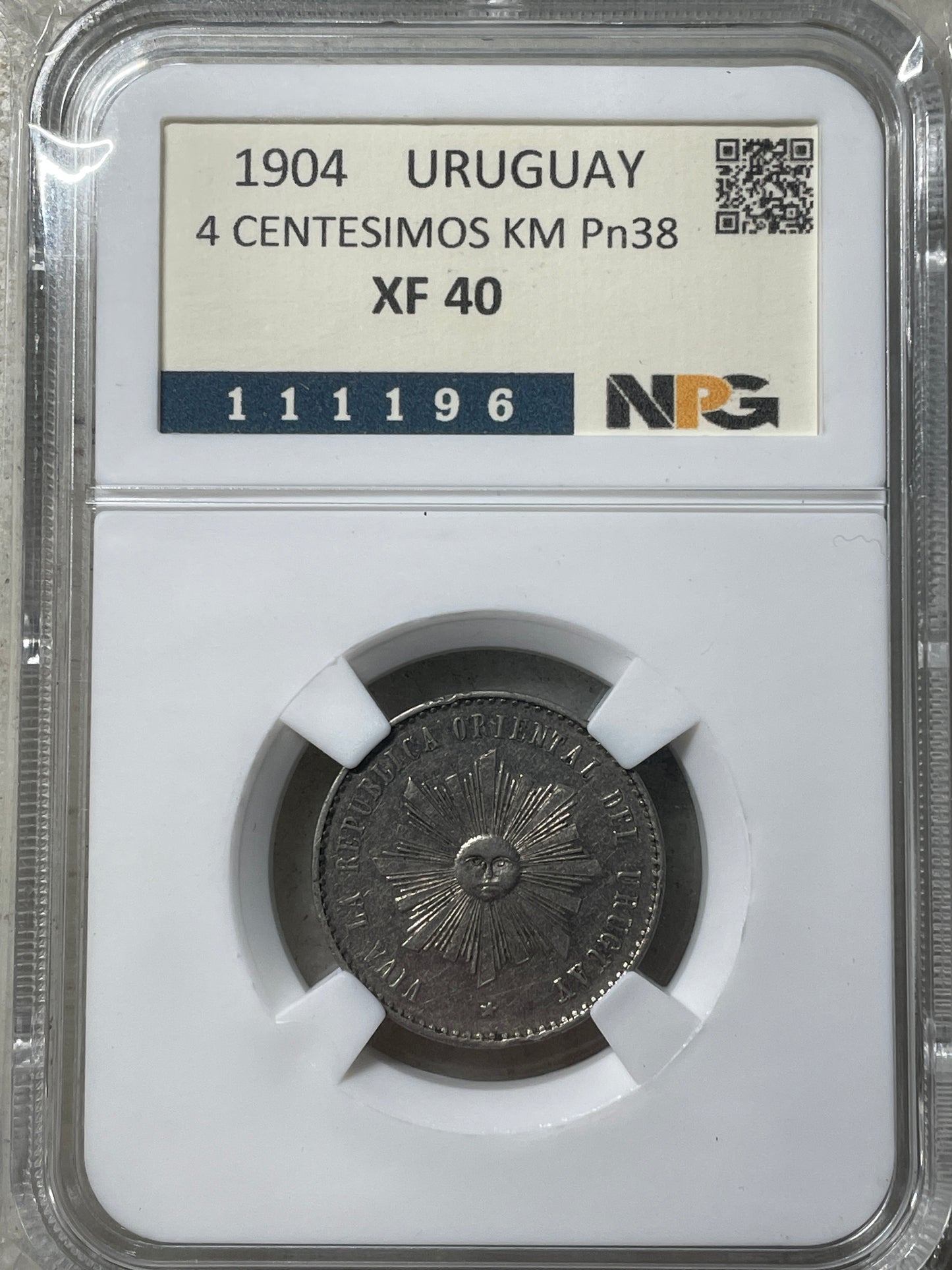 Uruguay - 1904 - 4 Centésimos - Certificada NPG XF40
