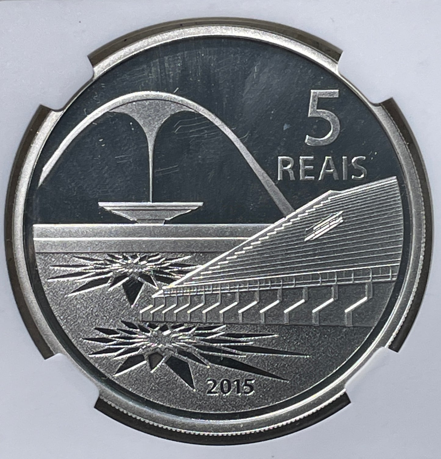 Brasil - 2015 - 5 Reales - Olimpiadas de Rio - Onza de Plata - Certificada NGC PF69